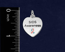 Load image into Gallery viewer, 12 Pink &amp; Blue Ribbon SIDS Awareness Heart Charm Rope Bracelets - Fundraising For A Cause