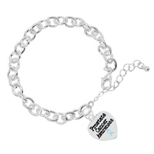 Load image into Gallery viewer, 12 Prostate Cancer Heart Charm Light Blue Ribbon Chunky Charm Bracelets - Fundraising For A Cause