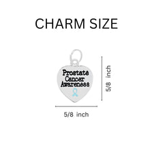 Load image into Gallery viewer, 12 Prostate Cancer Heart Charm Light Blue Ribbon Chunky Charm Bracelets - Fundraising For A Cause