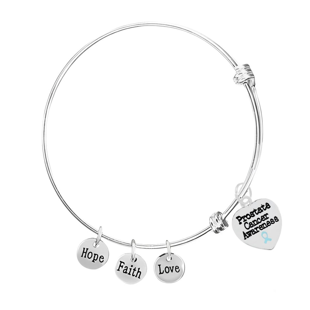 12 Prostate Cancer Heart Retractable Charm Bracelets - Fundraising For A Cause