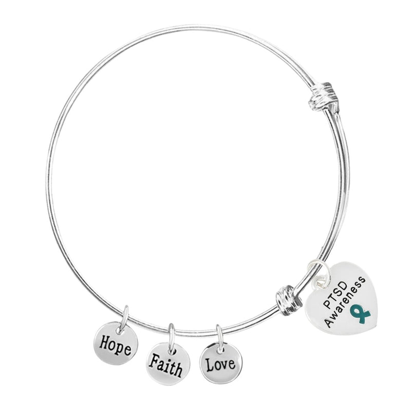 12 PTSD Awareness Heart Retractable Bracelet - Fundraising For A Cause