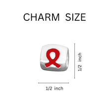 Load image into Gallery viewer, 12 Red Ribbon Chunky Charm Bracelets - Fundraising For A Cause