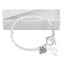 Load image into Gallery viewer, 12 Rope White Ribbon Bracelets - Fundraising For A Cause