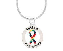 Load image into Gallery viewer, 12 Round Autism Awareness Ribbon Necklaces - Fundraising For A Cause