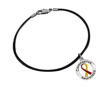 Load image into Gallery viewer, 12 Round Coronavirus (COVID - 19) Awareness Ribbon Leather Cord Bracelets - Fundraising For A Cause