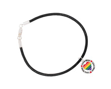 Load image into Gallery viewer, 12 Round Rainbow Love Wins Leather Cord Bracelets - Fundraising For A Cause