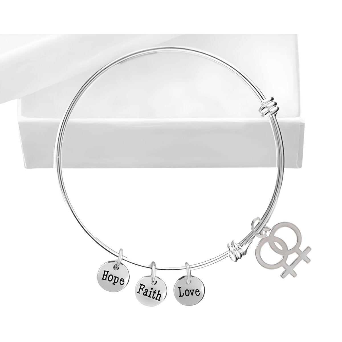 12 Same Sex Female Symbol Retractable Charm Bracelets - Fundraising For A Cause