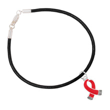 Load image into Gallery viewer, 12 Small Red Ribbon Leather Cord Bracelets - Fundraising For A Cause