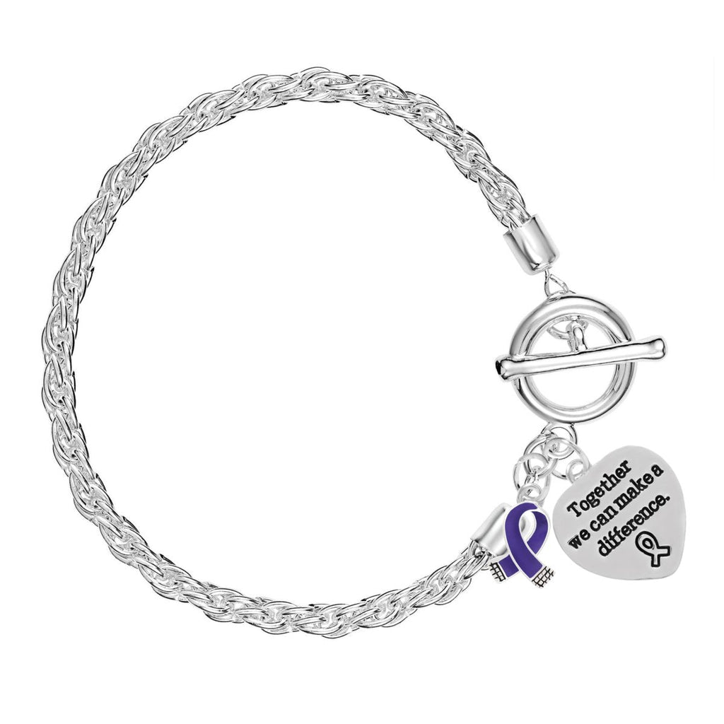 12 Small Violet Ribbon Rope Charm Bracelets - Fundraising For A Cause