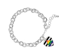 Load image into Gallery viewer, 12 Straight Ally LGBTQ Pride Chunky Link Style Charm Bracelets - Fundraising For A Cause