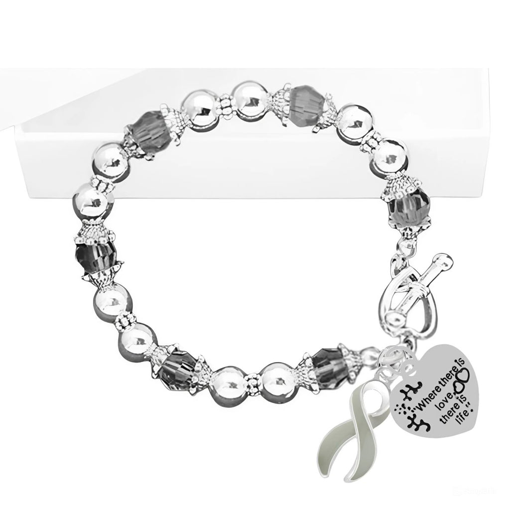 12 Where There is Love Diabetes Gray Ribbon Bracelets - Fundraising For A Cause