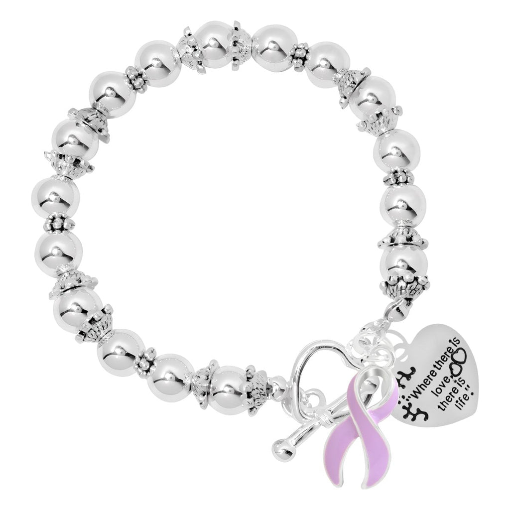 12 Where There is Love Lavender Ribbon Bracelets - Fundraising For A Cause