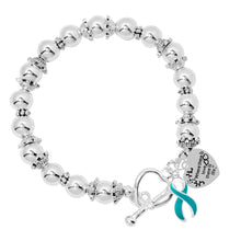 Load image into Gallery viewer, 12 Where There is Love Teal Ribbon Bracelets - Fundraising For A Cause