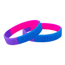 Load image into Gallery viewer, Bisexual Flag Colored PRIDE Silicone Bracelet Wristbands