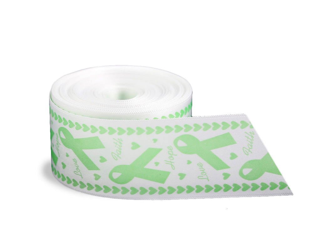 20 Yards Satin Light Green Awareness Ribbon By The Yard - Fundraising For A Cause