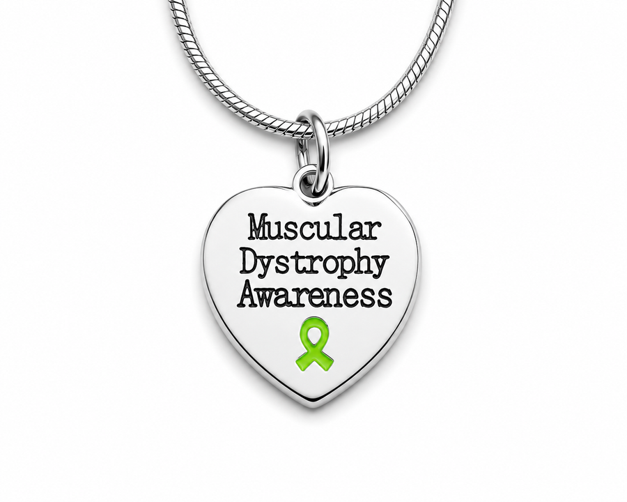 Muscular Dystrophy Awareness Heart Necklaces