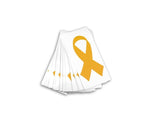 25 Gold Childhood Cancer Ribbon Decals - Fundraising For A Cause