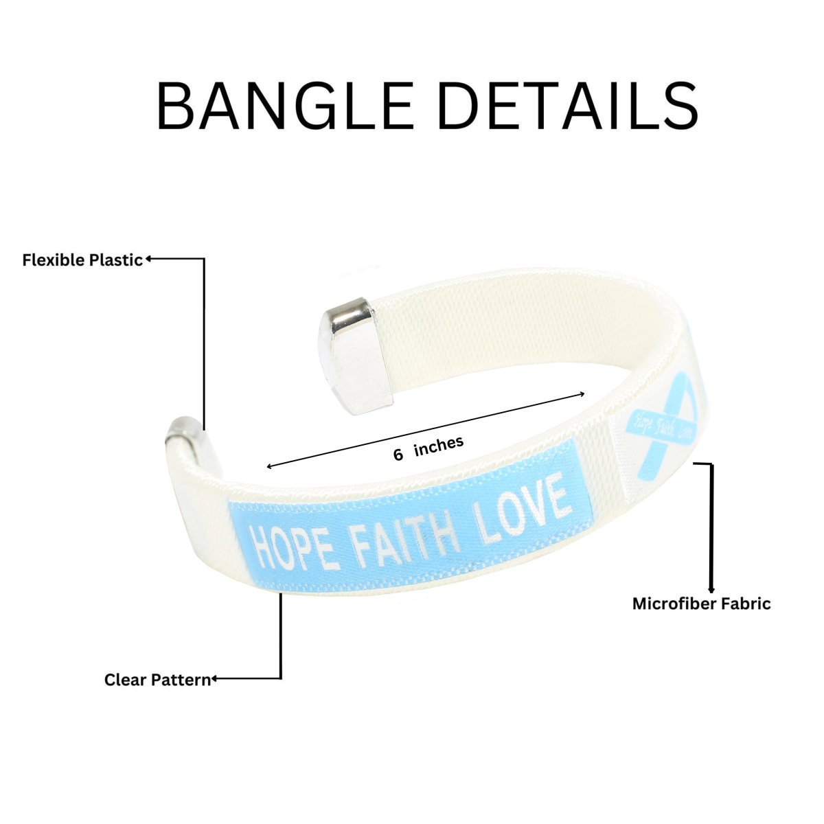 25 Child Light Blue Ribbon Bangle Bracelets - Fundraising For A Cause