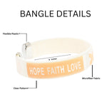 25 Child Peach Ribbon Bangle Bracelets - Fundraising For A Cause