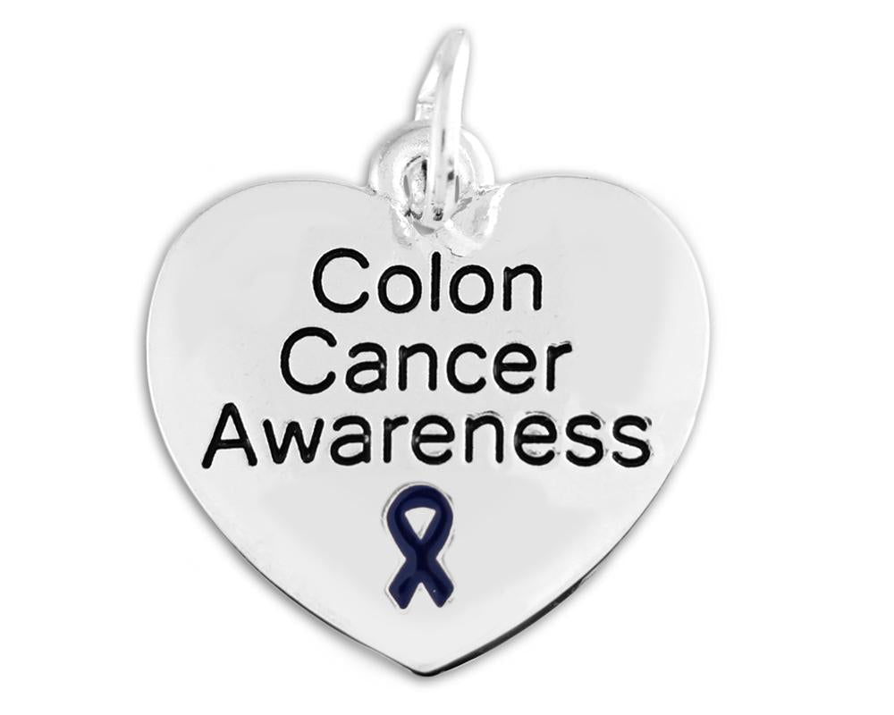 25 Pack Colon Cancer Heart Charms