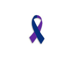25 Small Blue & Purple Ribbon Decals - Fundraising For A Cause