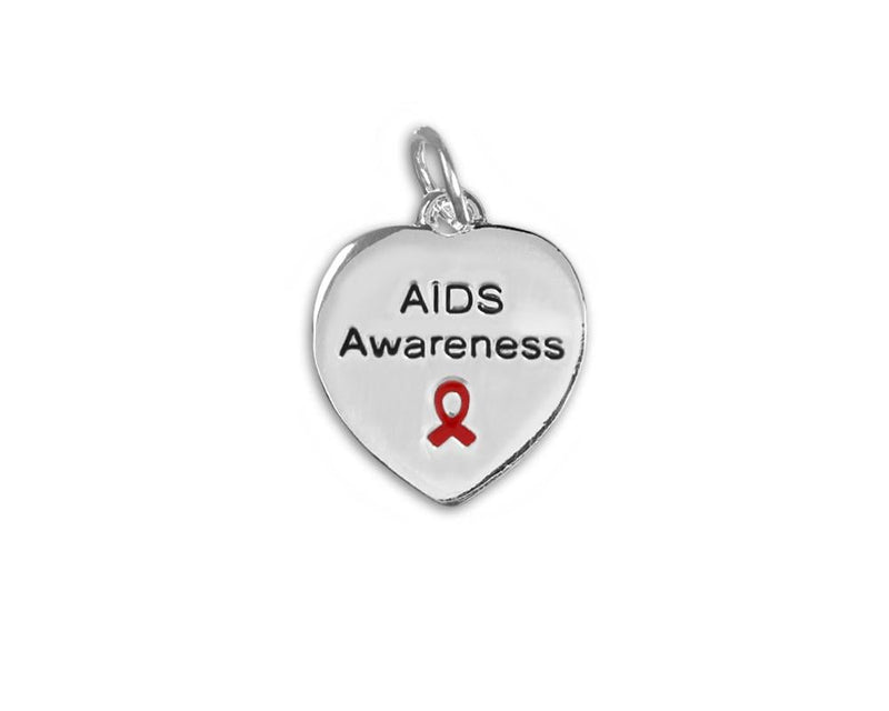 25 AIDS Awareness Heart Charms - Fundraising For A Cause