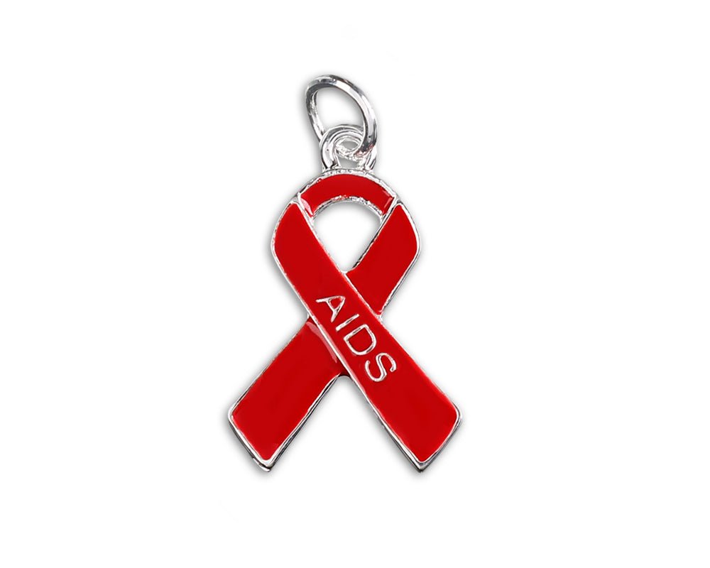 25 AIDS Red Ribbon Charms - Fundraising For A Cause