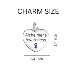 25 Alzheimer's Awareness Heart Charms - Fundraising For A Cause