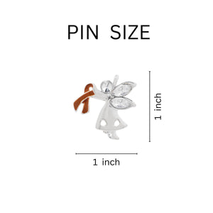 25 Angel By My Side Brown Ribbon Pins - Fundraising For A Cause