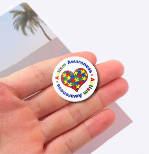 25 Autism Heart Button Pins - Fundraising For A Cause