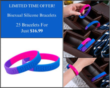 Load image into Gallery viewer, 25 Bisexual Silicone Bracelets - $16.99 - Fundraising For A Cause