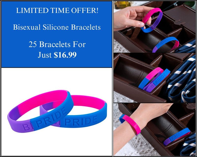 25 Bisexual Silicone Bracelets - $16.99 - Fundraising For A Cause