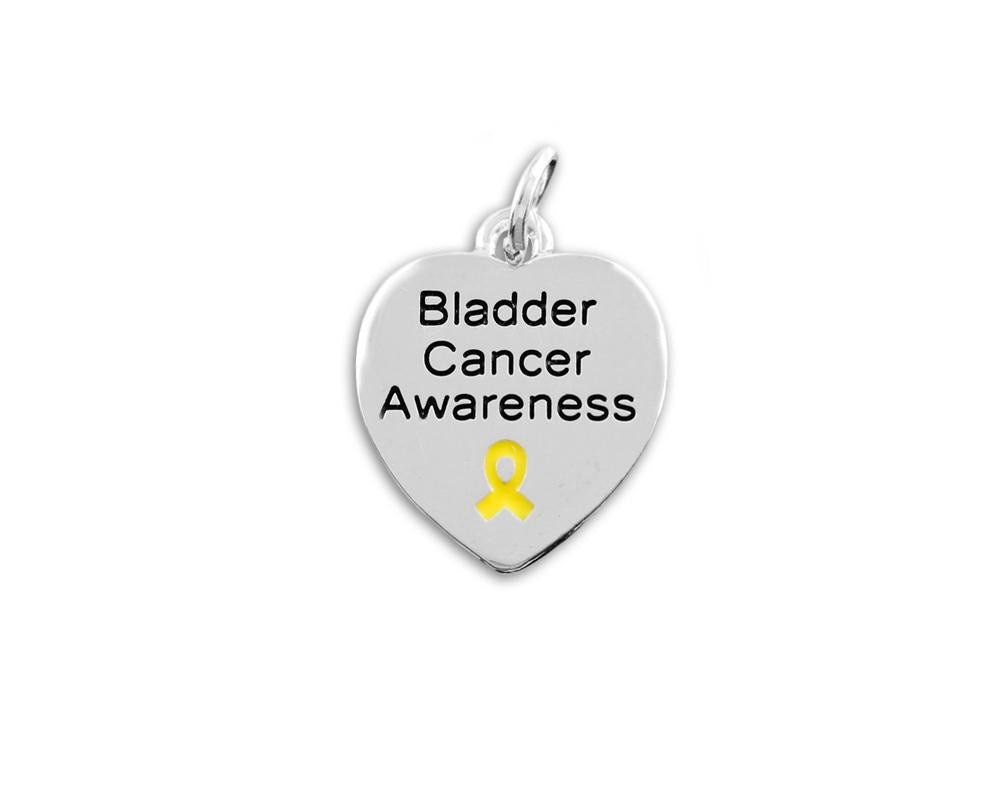 25 Bladder Cancer Awareness Heart Charms - Fundraising For A Cause