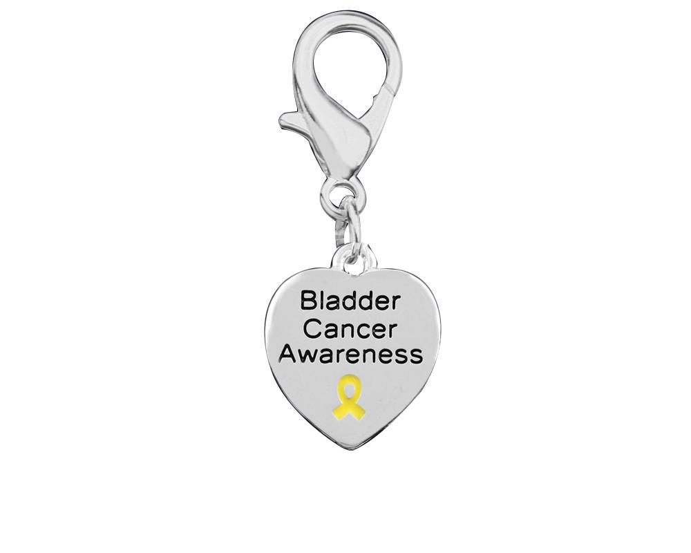 25 Bladder Cancer Awareness Heart Hanging Charms - Fundraising For A Cause