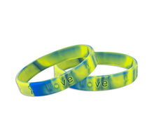 Load image into Gallery viewer, 25 Blue &amp; Yellow Silicone Bracelets - $16.99 - Fundraising For A Cause