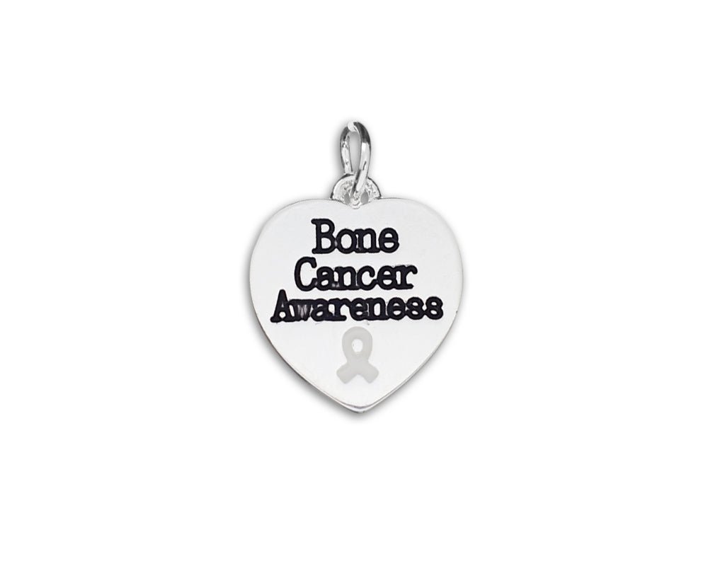 25 Bone Cancer Awareness Heart Charm - Fundraising For A Cause