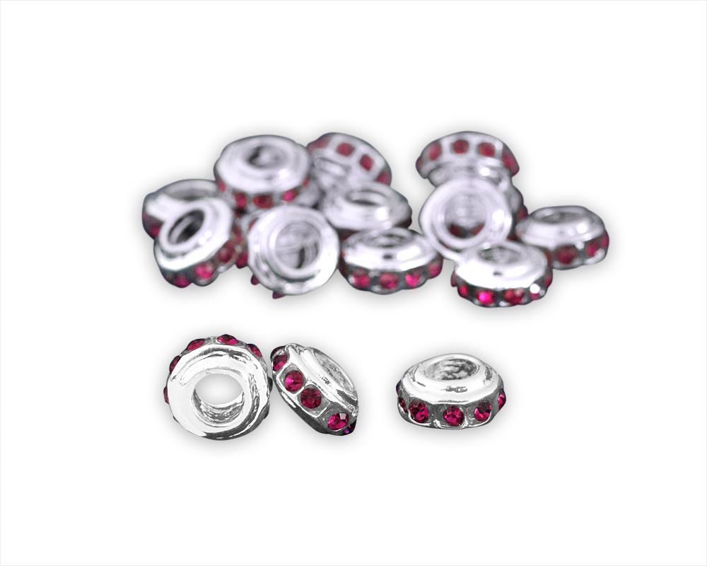 25 Burgundy Crystal Accent Charms - Fundraising For A Cause