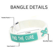 Load image into Gallery viewer, 25 Child Size Teal Ribbon Cure Bangle Bracelets - Fundraising For A Cause