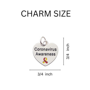 25 Coronavirus Disease (COVID - 19) Awareness Heart Charms - Fundraising For A Cause