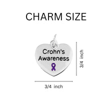 Load image into Gallery viewer, 25 Crohn&#39;s Disease Awareness Heart Charm - Fundraising For A Cause