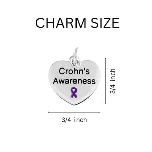 25 Crohn's Disease Awareness Heart Charm - Fundraising For A Cause