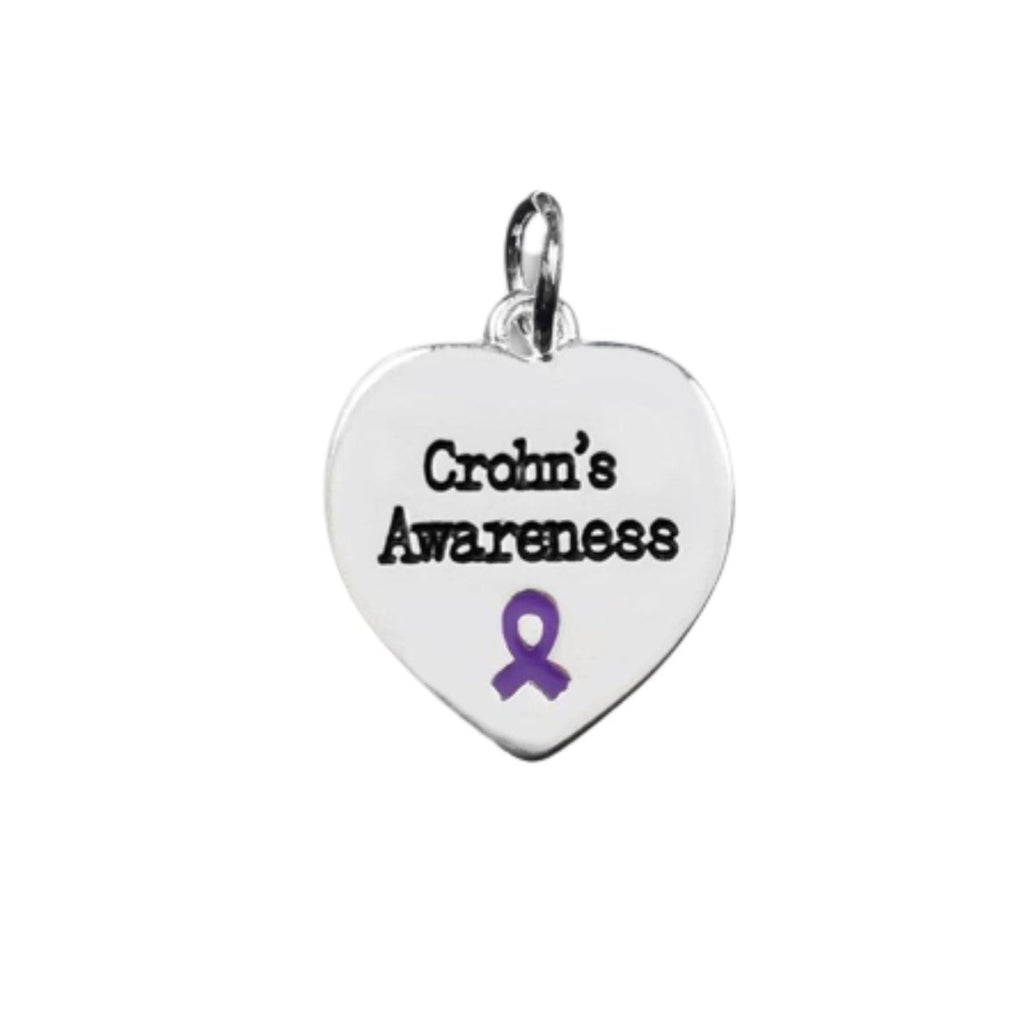 25 Crohn's Disease Awareness Heart Charms - Fundraising For A Cause