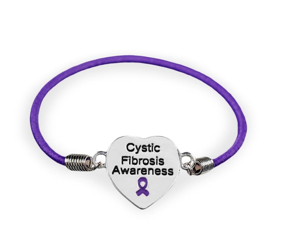 25 Cystic Fibrosis Awareness Heart Stretch Bracelets - Fundraising For A Cause