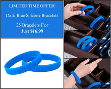 Load image into Gallery viewer, 25 Dark Blue Silicone Bracelets - $16.99 - Fundraising For A Cause