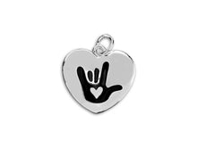 Load image into Gallery viewer, Deaf Awareness Heart Charms - Fundraising For A Cause