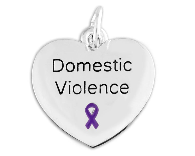 25 Domestic Violence Awareness Heart Charms - Fundraising For A Cause