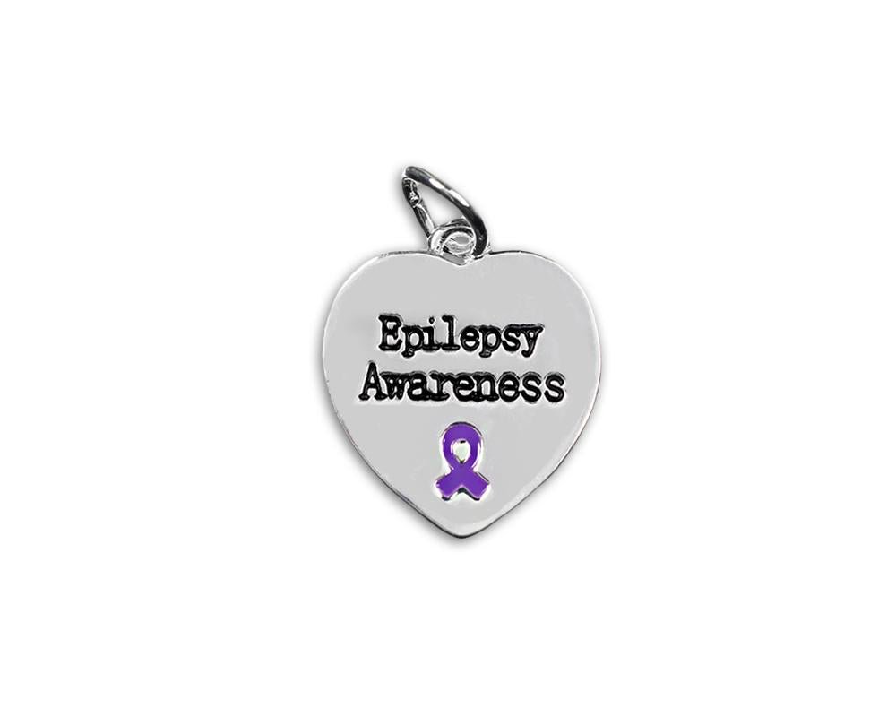 25 Epilepsy Awareness Heart Charms - Fundraising For A Cause