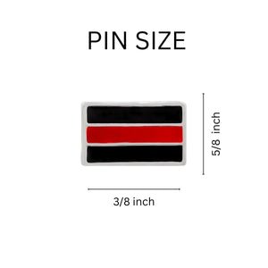 25 Firefighter Rectangle Red Line Pin - Fundraising For A Cause