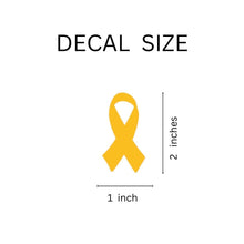 Load image into Gallery viewer, 25 Gold Childhood Cancer Ribbon Decals - Fundraising For A Cause