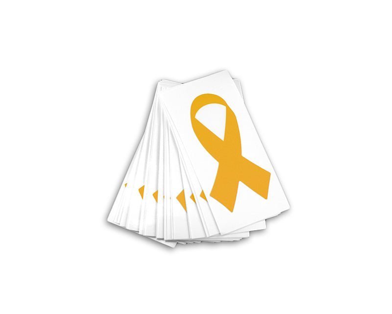 25 Gold Childhood Cancer Ribbon Decals - Fundraising For A Cause